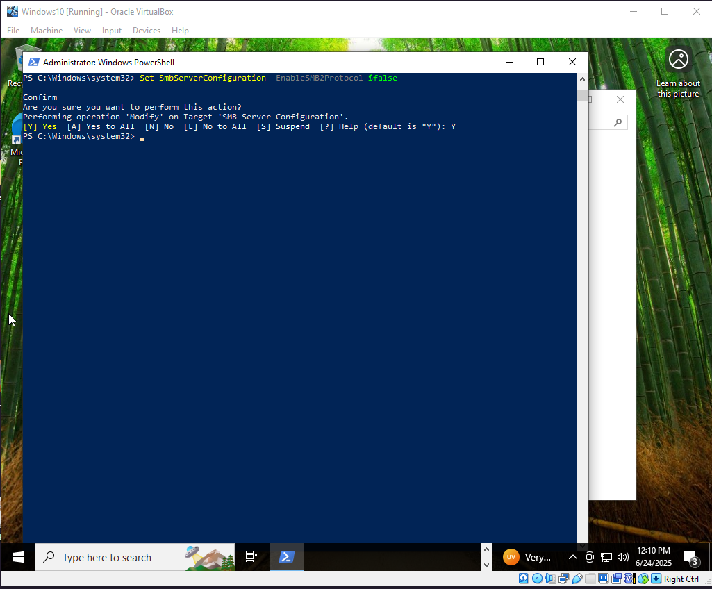 Disable SMBv2 and SMBv3